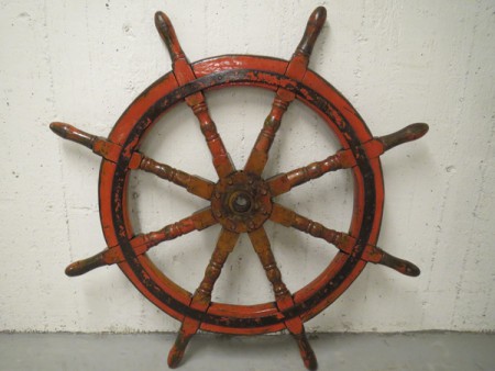 4201 - Lodni kormidlo zacatek 20.stoleti velmi hezka patina - diam. - 104 cm  -  5 900 kc